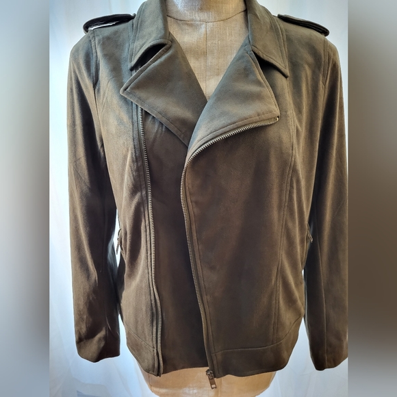 Who What Wear Women Green olive Jacket Size L. NWT - Picture 3 of 7